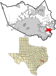 Harris County Texas incorporated and unincorporated areas La Porte highlighted